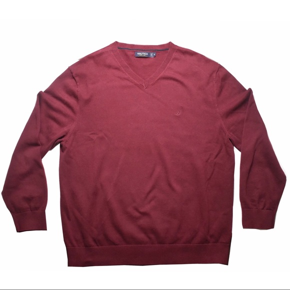 men's burgundy crew neck sweater